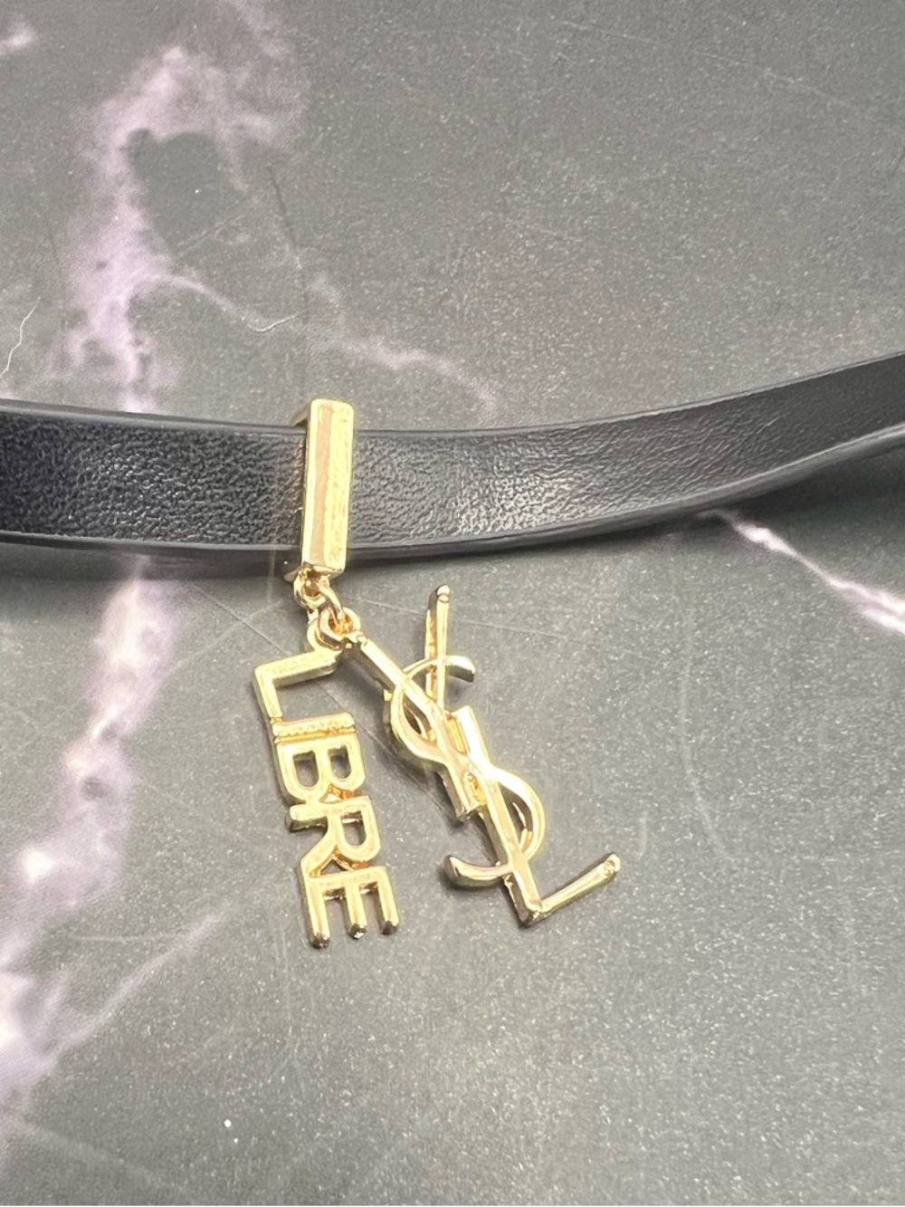 Yves Saint Laurent (YSL) Libre leather charm choker necklace/wrist wrap 13” NWOT - Picture 4 of 6